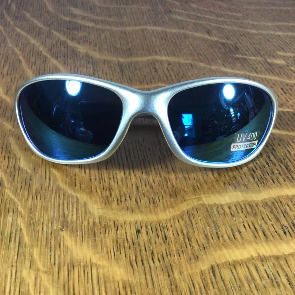 Silver and Blue Frame Sunglasses